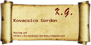 Kovacsics Gordon névjegykártya
